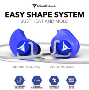 Custom Molded Earplugs BLUE METAL DETECTABLE